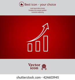 Infographic. Chart icon. Growing graph simbol.