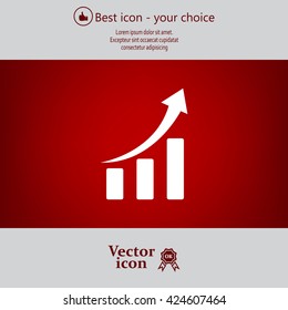 Infographic. Chart icon. Growing graph simbol.