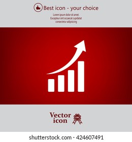 Infographic. Chart icon. Growing graph simbol.