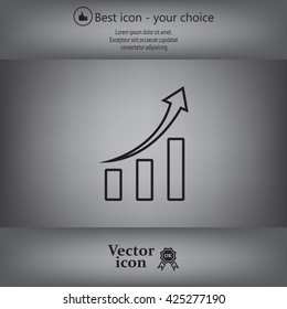 Infographic. Chart icon. Growing graph simbol.