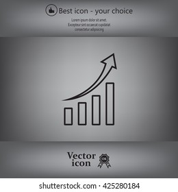 Infographic. Chart icon. Growing graph simbol.
