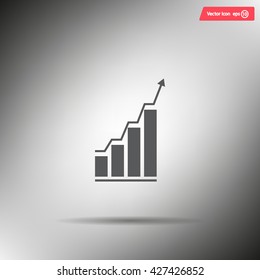 Infographic. Chart icon. Growing graph simbol.