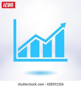 Infographic. Chart icon. Growing graph simbol.