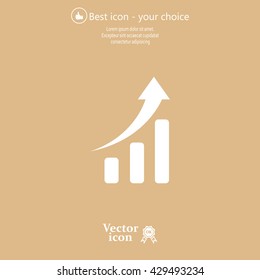 Infographic. Chart icon. Growing graph simbol.