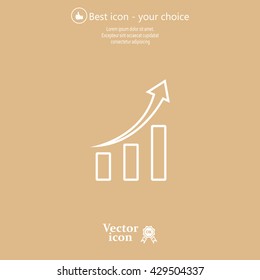 Infographic. Chart icon. Growing graph simbol.
