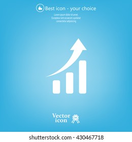 Infographic. Chart icon. Growing graph simbol.