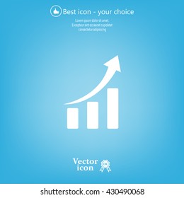 Infographic. Chart icon. Growing graph simbol.