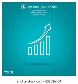 Infographic. Chart icon. Growing graph simbol.