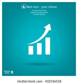 Infographic. Chart icon. Growing graph simbol.