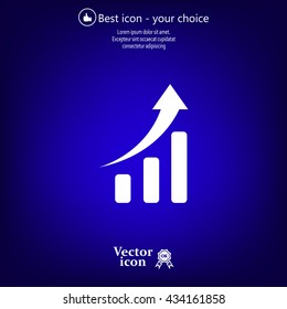 Infographic. Chart icon. Growing graph simbol.