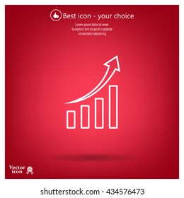Infographic. Chart icon. Growing graph simbol.