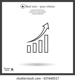 Infographic. Chart icon. Growing graph simbol.