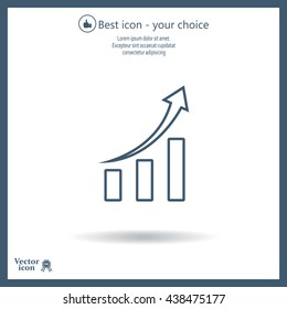 Infographic. Chart icon. Growing graph simbol.
