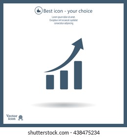 Infographic. Chart icon. Growing graph simbol.