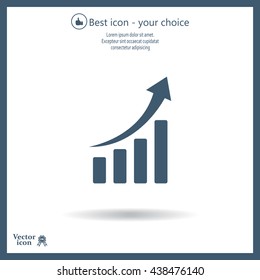 Infographic. Chart icon. Growing graph.