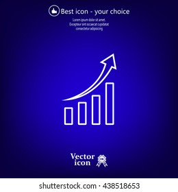 Infographic. Chart icon. Growing graph simbol.