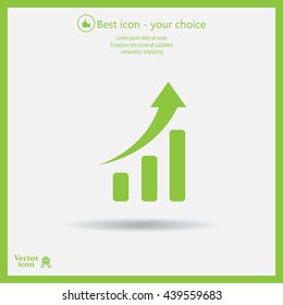 Infographic. Chart icon. Growing graph simbol.
