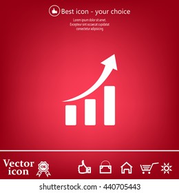 Infographic. Chart icon. Growing graph simbol.