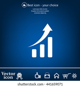 Infographic. Chart icon. Growing graph simbol.