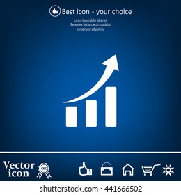 Infographic. Chart icon. Growing graph simbol.