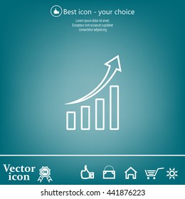 Infographic. Chart icon. Growing graph simbol.