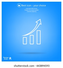 Infographic. Chart icon. Growing graph simbol.