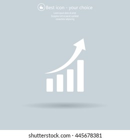 Infographic. Chart icon. Growing graph simbol.