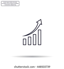Infographic. Chart icon. Growing graph simbol.
