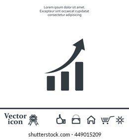 Infographic. Chart icon. Growing graph simbol.