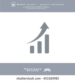 Infographic. Chart icon. Growing graph simbol.