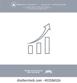 Infographic. Chart icon. Growing graph simbol.