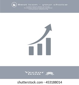 Infographic. Chart icon. Growing graph simbol.