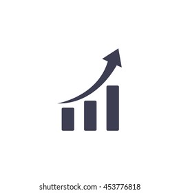 Infographic. Chart icon. Growing graph simbol.