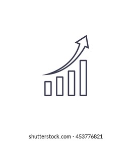 Infographic. Chart icon. Growing graph simbol.