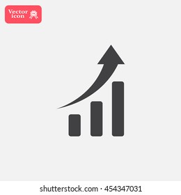 Infographic. Chart icon. Growing graph simbol.