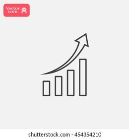 Infographic. Chart icon. Growing graph simbol.