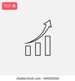 Infographic. Chart icon. Growing graph simbol.