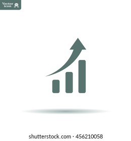 Infographic. Chart icon. Growing graph symbol.