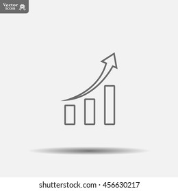 Infographic. Chart icon. Growing graph simbol.