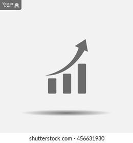 Infographic. Chart icon. Growing graph simbol.
