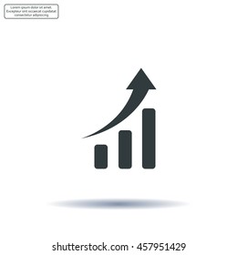 Infographic. Chart icon. Growing graph simbol.