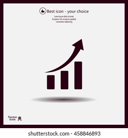Infographic. Chart icon. Growing graph simbol.