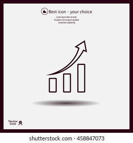 Infographic. Chart icon. Growing graph simbol.