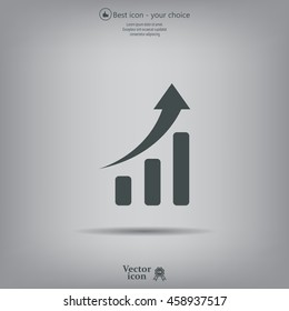 Infographic. Chart icon. Growing graph simbol.