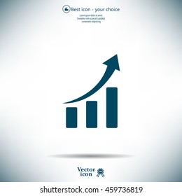Infographic. Chart icon. Growing graph simbol.