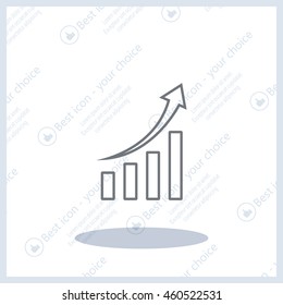 Infographic. Chart icon. Growing graph symbol.