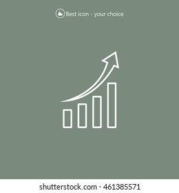 Infographic. Chart icon. Growing graph simbol.