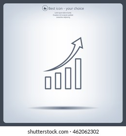 Infographic. Chart icon. Growing graph simbol.