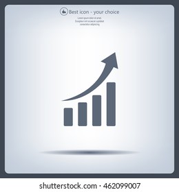 Infographic. Chart icon. Growing graph simbol.