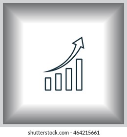 Infographic. Chart icon. Growing graph simbol.